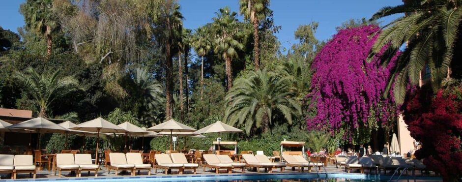 The Es Saadi Gardens with its 8-hectare park is located in the middle of Marrakech. The grounds include the hotel, a palace, several villas, restaurants, pools and spa areas, and a casino.