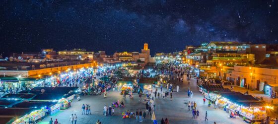 Marrakech jemaa el-fna square by night