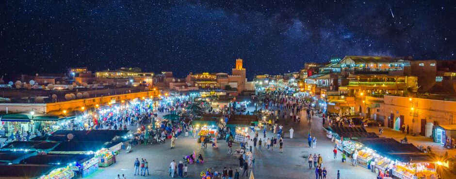 Marrakech jemaa el-fna square by night